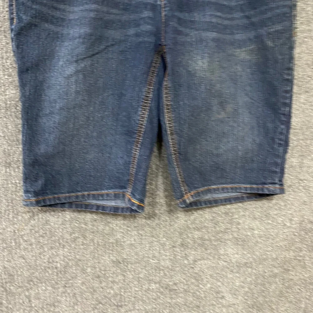 Faded Glory Womens Dark Wash Denim Bermuda Shorts Size 14 Stretch Knee Length
